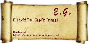 Eliás Gyöngyi névjegykártya